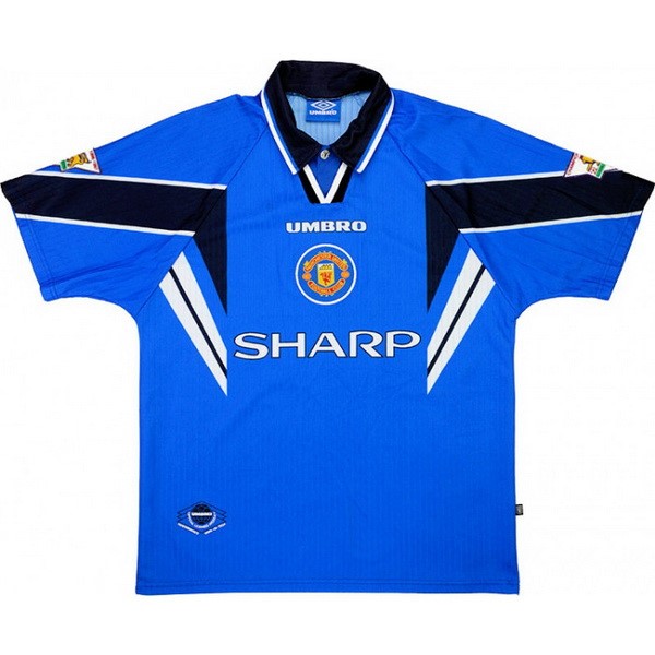 Thailande Maillot Football Manchester United Exterieur Retro 1997 1998 Bleu